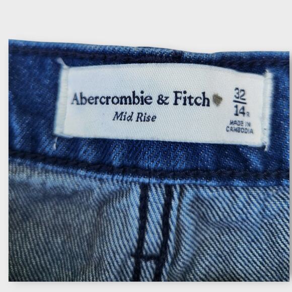 Abercrombie & Fitch Jeans Women's 14R Blue Denim Mid-Rise Wide Leg Baggy - Picture 4 of 4